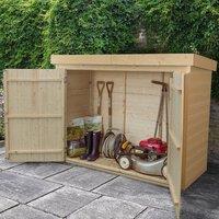 6'5 x 2'10 Forest Shiplap Large Double Door Pent Wooden Garden Storage - Outdoor Bike / Mower Store (1.9m x 0.86m)