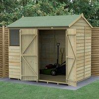 8' x 6' Forest Beckwood 25yr Guarantee Shiplap Pressure Treated Double Door Reverse Apex Wooden Shed (2.42m x 1.99m)