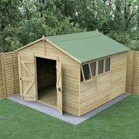 10' x 10' Forest Timberdale 25yr Guarantee Tongue & Groove Pressure Treated Double Door Apex Shed (3.21m x 3.05m)