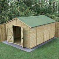 15' x 10' Forest Timberdale 25yr Guarantee Tongue & Groove Pressure Treated Windowless Double Door Apex Shed (4.53m x 3.21m)