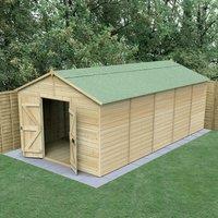 20' x 10' Forest Timberdale 25yr Guarantee Tongue & Groove Pressure Treated Windowless Double Door Apex Shed (3.21m x 6.00m)