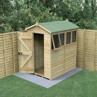 6' x 4' Forest Timberdale 25yr Guarantee Tongue & Groove Pressure Treated Apex Shed - 4 Windows (1.93m x 1.37m)