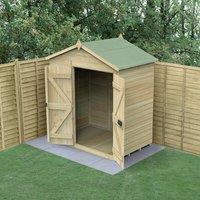 6' x 4' Forest Timberdale 25yr Guarantee Tongue & Groove Pressure Treated Windowless Double Door Apex Shed (2.03m x 1.28m)