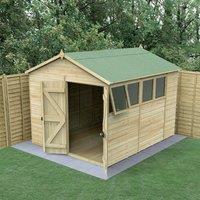 10' x 8' Forest Timberdale 25yr Guarantee Tongue & Groove Pressure Treated Double Door Apex Shed (3.05m x 2.61m)