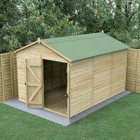 12' x 8' Forest Timberdale 25yr Guarantee Tongue & Groove Pressure Treated Windowless Double Door Apex Shed (3.64m x 2.61m)