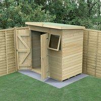 6' x 4' Forest Timberdale 25yr Guarantee Tongue & Groove Pressure Treated Double Door Pent Shed (1.95m x 1.38m)