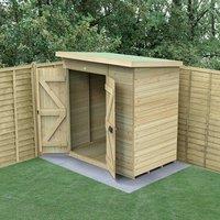 6' x 4' Forest Timberdale 25yr Guarantee Tongue & Groove Pressure Treated Windowless Double Door Pent Shed (1.95m x 1.38m)