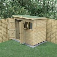 7' x 5' Forest Timberdale 25yr Guarantee Tongue & Groove Pressure Treated Double Door Pent Shed (2.24m x 1.67m)