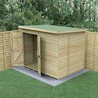 8' x 6' Forest Timberdale 25yr Guarantee Tongue & Groove Pressure Treated Windowless Double Door Pent Shed (2.48m x 2.02m)