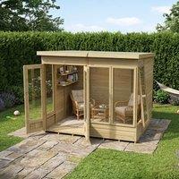 8' x 6' Forest Timberdale 25yr Guarantee Double Door Pent Summer House (2.48m x 2.02m)