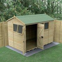 10' x 6' Forest Timberdale 25yr Guarantee Tongue & Groove Pressure Treated Double Door Reverse Apex Shed (3.05m x 2.03m)