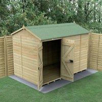 10' x 6' Forest Timberdale 25yr Guarantee Tongue & Groove Pressure Treated Windowless Double Door Reverse Apex Shed (3.05m x 2.03m)