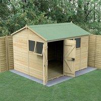 10' x 8' Forest Timberdale 25yr Guarantee Tongue & Groove Pressure Treated Double Door Reverse Apex Shed (3.05m x 2.61m)