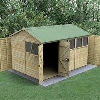 12' x 8' Forest Timberdale 25yr Guarantee Tongue & Groove Pressure Treated Double Door Reverse Apex Shed (3.64m x 2.61m)