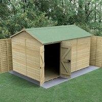 12' x 8' Forest Timberdale 25yr Guarantee Tongue & Groove Pressure Treated Windowless Double Door Reverse Apex Shed (3.64m x 2.61m)