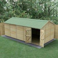 20' x 10' Forest Timberdale 25yr Guarantee Tongue & Groove Pressure Treated Windowless Double Door Reverse Apex Shed (6.00m x 3.21m)