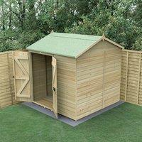 7' x 7' Forest Timberdale 25yr Guarantee Tongue & Groove Pressure Treated Windowless Double Door Reverse Apex Shed (2.17m x 2.33m)