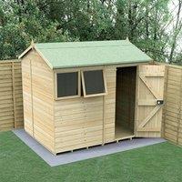 8' x 6' Forest Timberdale 25yr Guarantee Tongue & Groove Pressure Treated Reverse Apex Shed (2.46m x 2.03m)