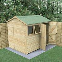 8' x 6' Forest Timberdale 25yr Guarantee Tongue & Groove Pressure Treated Double Door Reverse Apex Shed (2.46m x 2.03m)