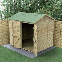8' x 6' Forest Timberdale 25yr Guarantee Tongue & Groove Pressure Treated Windowless Double Door Reverse Apex Shed (2.46m x 2.03m)