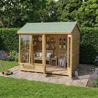 8' x 6' Forest Timberdale 25yr Guarantee Double Door Reverse Apex Summer House (2.46m x 2.10m)