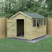 10' x 8' Forest Timberdale 25yr Guarantee Tongue & Groove Pressure Treated Apex Shed ?? 4 Window