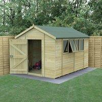 12' x 8' Forest Timberdale 25yr Guarantee Tongue & Groove Pressure Treated Apex Shed ?? 4 Windows (3.65m x 2.52m)