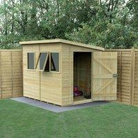 8' x 6' Forest Timberdale 25yr Guarantee Tongue & Groove Pressure Treated Pent Shed ?? 3 Windows