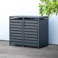 Trimetals Double 240L Anthracite Metal Wheelie Bin Store (1.32m x 0.80m)