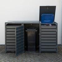 Trimetals Triple 240L Anthracite Metal Wheelie Bin Store (2.00m x 0.80m)