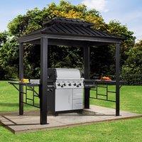 10' x 6' Trimetals Sojag Messina Anthracite BBQ Garden Gazebo (2.92m x 1.79m)