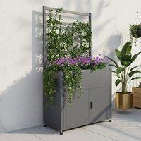 3'3 x 1'6 Trimetals Raised Metal Planter with Storage and Trellis (1.00m x 0.50m)