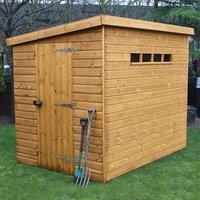 8' x 8' Traditional Shiplap Pent Security Wooden Garden Shed (2.44m x 2.44m)