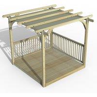 8' x 8' Forest Small Pergola Deck Kit with Retractable Canopy (2.4m x 2.4m)