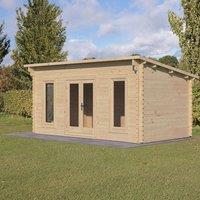 Forest Elmley 5m x 3m Log Cabin Garden Office (45mm)