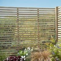 Forest 6' x 6' Pressure Treated Contemporary Slatted Fence Panel (1.8m x 1.8m)