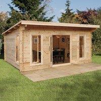 Forest Mendip 5m x 4m Log Cabin Garden Office (45mm)