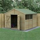 10' x 10' Forest 4Life 25yr Guarantee Overlap Pressure Treated Double Door Apex Wooden Shed (3.21m x