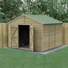 10' x 10' Forest 4Life 25yr Guarantee Overlap Pressure Treated Windowless Double Door Apex Wooden Sh