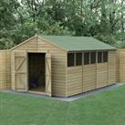 15' x 10' Forest 4Life 25yr Guarantee Overlap Pressure Treated Double Door Apex Wooden Shed (3.21m x