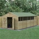 20' x 10' Forest 4Life 25yr Guarantee Overlap Pressure Treated Double Door Apex Wooden Shed (3.21m x