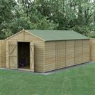 20' x 10' Forest 4Life 25yr Guarantee Overlap Pressure Treated Windowless Double Door Apex Wooden Sh