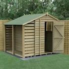 7' x 5' Forest 4Life 25yr Guarantee Overlap Pressure Treated Apex Wooden Shed with Lean To (2.18m x 