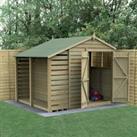 8' x 6' Forest 4Life 25yr Guarantee Overlap Pressure Treated Double Door Apex Wooden Shed with Lean 