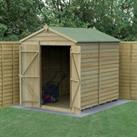 8' x 6' Forest 4Life 25yr Guarantee Overlap Pressure Treated Windowless Double Door Apex Wooden Shed