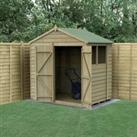 7' x 5' Forest 4Life 25yr Guarantee Overlap Pressure Treated Double Door Apex Wooden Shed (2.28m x 1