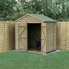 7' x 5' Forest 4Life 25yr Guarantee Overlap Pressure Treated Windowless Double Door Apex Wooden Shed