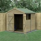 7' x 7' Forest 4Life 25yr Guarantee Overlap Pressure Treated Double Door Apex Wooden Shed (2.28m x 2