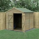 7' x 7' Forest 4Life 25yr Guarantee Overlap Pressure Treated Windowless Double Door Apex Wooden Shed