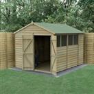10' x 8' Forest 4Life 25yr Guarantee Overlap Pressure Treated Double Door Apex Wooden Shed (3.01m x 